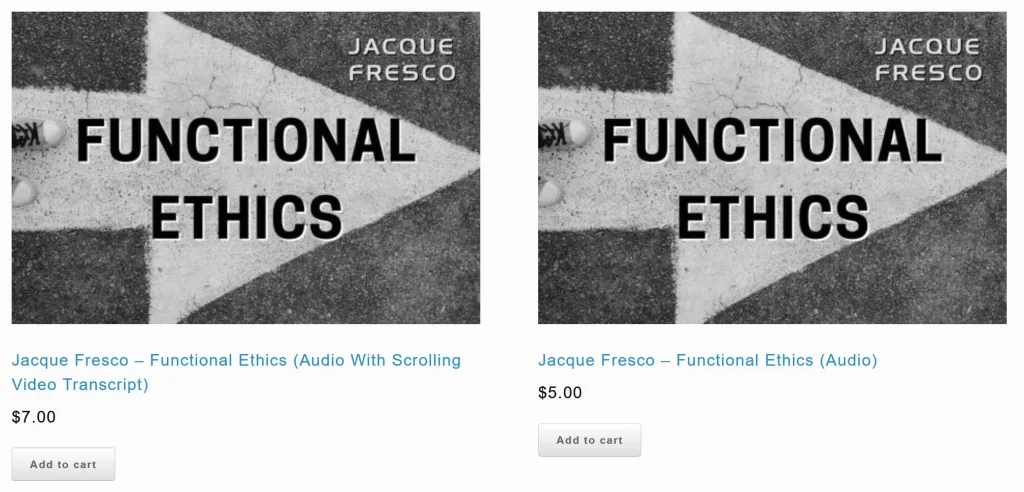 The Venus Project website requires you to pay for Jacque Fresco's lectures.