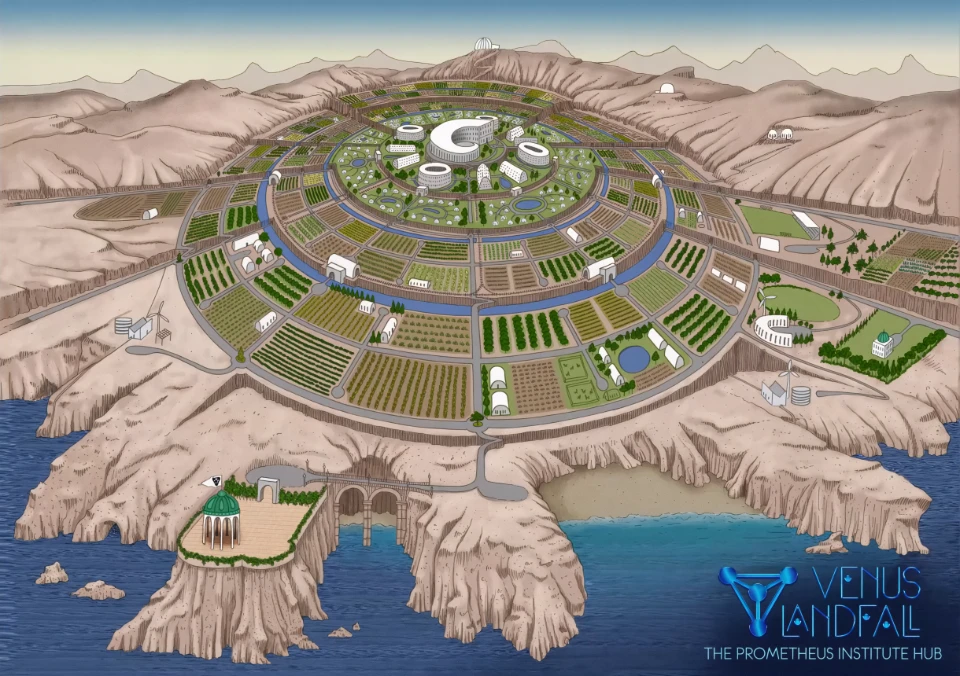 The planned city of The Venus Project in the wastelands under the name Venus Arantas. There is also another name for it, Venus Landfall.