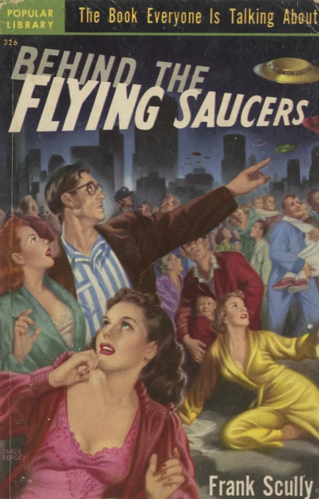 Frank Scully's book, The Mystery of the Flying Saucers, 1950.